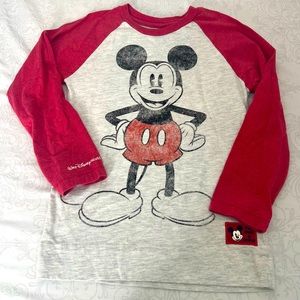 Disney Parks Mickey Mouse Two-Sided Raglan Baseball Tee Size Medium